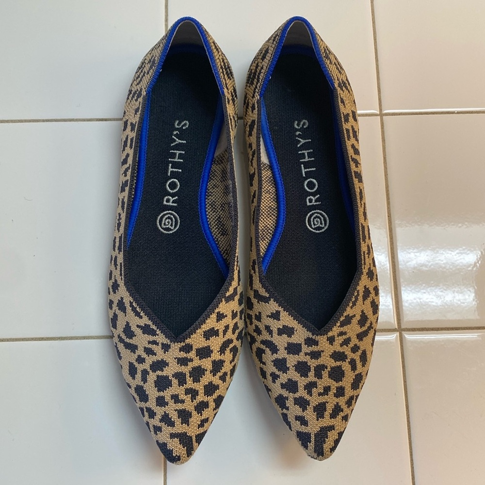 Rothy's Leopard Print Pointed Toe Flats - image 1